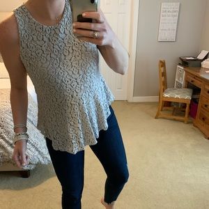 Grey LOFT peplum blouse